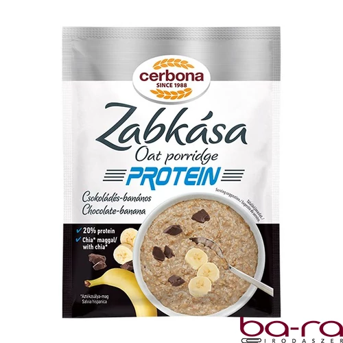Zabkása CERBONA Protein csokoládés banános hozzáadott cukor nélkül 60 g