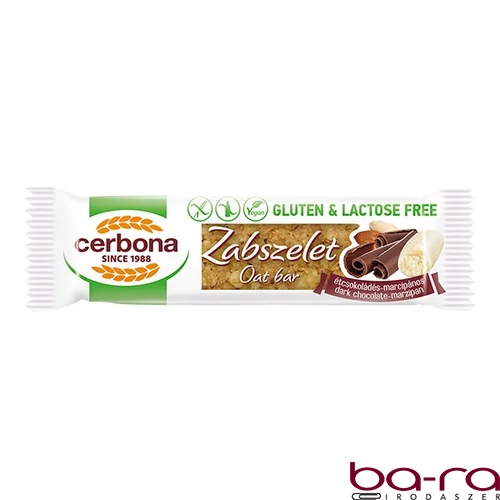 Zabszelet CERBONA étcsokoládés marcipános gluténmentes 40 g