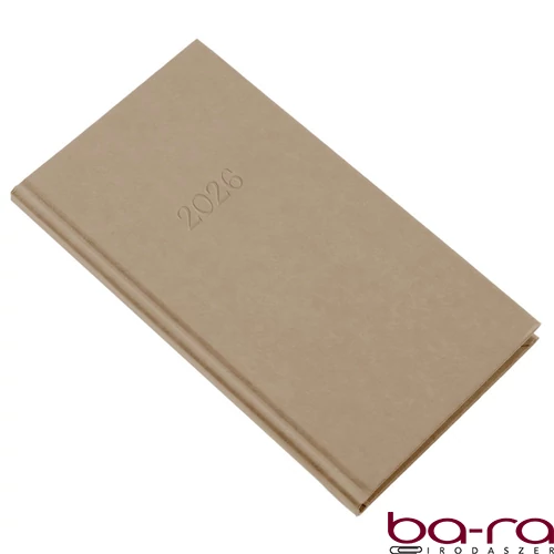 Zsebnaptár REALSYSTEM Standard álló fehér lapos drapp 2026.