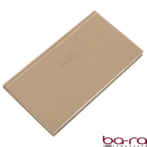 Zsebnaptár REALSYSTEM Standard fekvő fehér lapos drapp 2026.