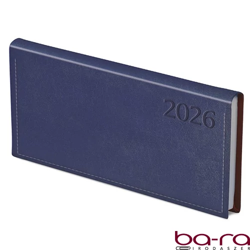 Zsebnaptár TOPTIMER Traditional T030 fekvő fehér lapos kék 2026.