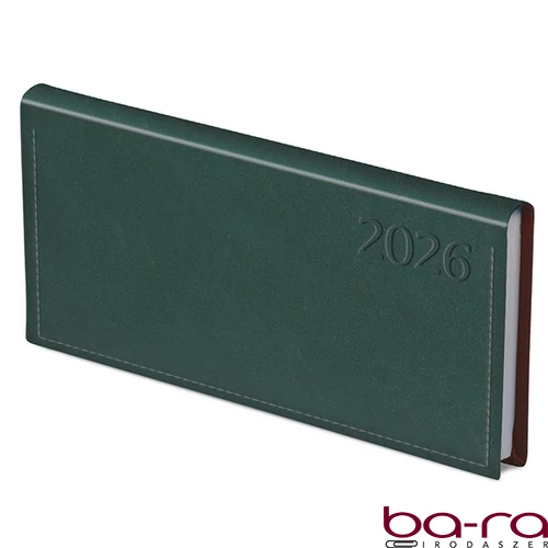 Zsebnaptár TOPTIMER Traditional T030 fekvő fehér lapos zöld 2026.