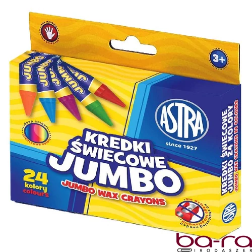 Zsírkréta ASTRA kerek Jumbo törésálló 24 színű