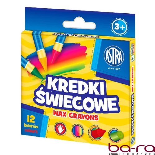 Zsírkréta ASTRA kerek hegyezett törésálló 12 színű