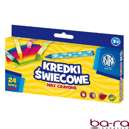 Zsírkréta ASTRA kerek hegyezett törésálló 24 színű