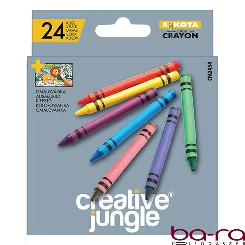 Zsírkréta CREATIVE JUNGLE Grey kerek hegyezettt 24 színű