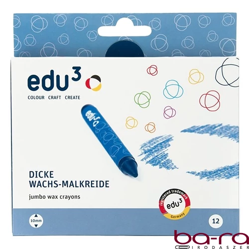 Zsírkréta EDU3 jumbo kerek hegyezett 12 színű