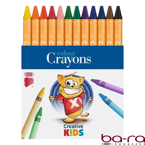 Zsírkréta ICO Creative Kids kerek hegyezett 12 színű