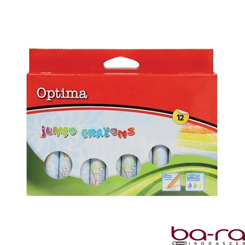 Zsírkréta OPTIMA Jumbo kerek hegyezett 12 színű